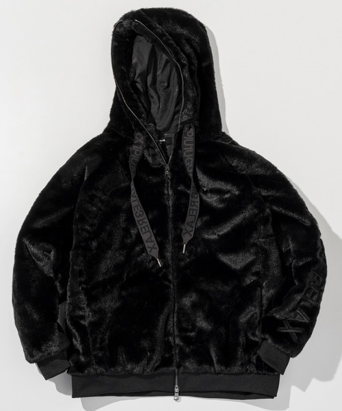 1PIU1UGUALE3  RELAX （ウノピゥウノウグァーレトレ リラックス）の「1PIU1UGUALE3 RELAX(ウノピゥウノウグァーレトレ リラックス)ワイドスピンドル袖ロゴファーブルゾン（ブルゾン・メンズ・ブラック/ホワイト/ブラック×ブラック/ホワイト×ホワイト・M/L/XL）」の11枚目の写真