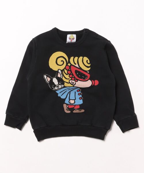 HYSTERIC MINI(ヒステリックミニ)の「J IN MINI'S HOODIE 裏毛トレーナー(スウェット・キッズ・ブラック/レッド/ライトグレー・90)」の2枚目の写真