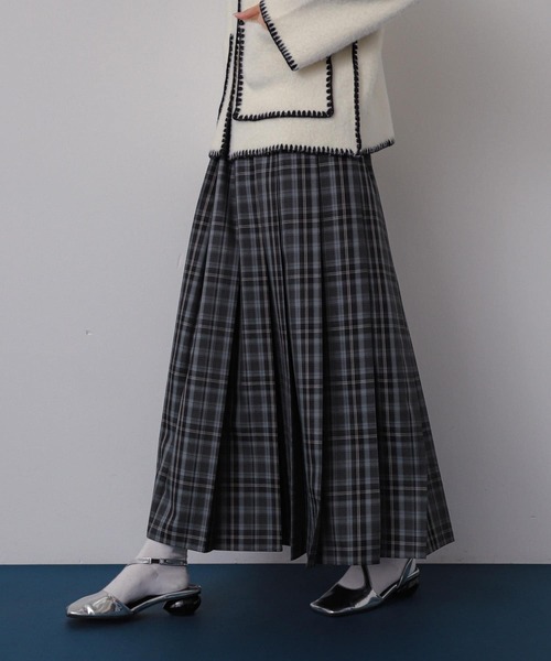 SENSE OF PLACE by URBAN RESEARCH（センスオブプレイスバイアーバンリサーチ）の「チェックプリーツスカート（スカート・レディース・ブルー系その他/グレー系その他/イエロー系その他・ONE）」の4枚目の写真