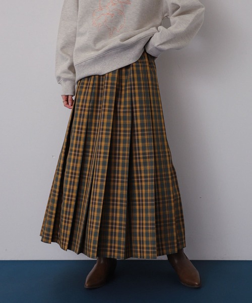 SENSE OF PLACE by URBAN RESEARCH（センスオブプレイスバイアーバンリサーチ）の「チェックプリーツスカート（スカート・レディース・ブルー系その他/グレー系その他/イエロー系その他・ONE）」の10枚目の写真