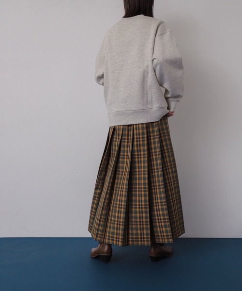 SENSE OF PLACE チェックプリーツスカート　YEL×GRE イエロー SENSE OF PLACE チェックプリーツスカート YEL×GRE イエロー