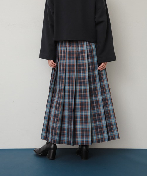 SENSE OF PLACE by URBAN RESEARCH（センスオブプレイスバイアーバンリサーチ）の「チェックプリーツスカート（スカート・レディース・ブルー系その他/グレー系その他/イエロー系その他・ONE）」の16枚目の写真