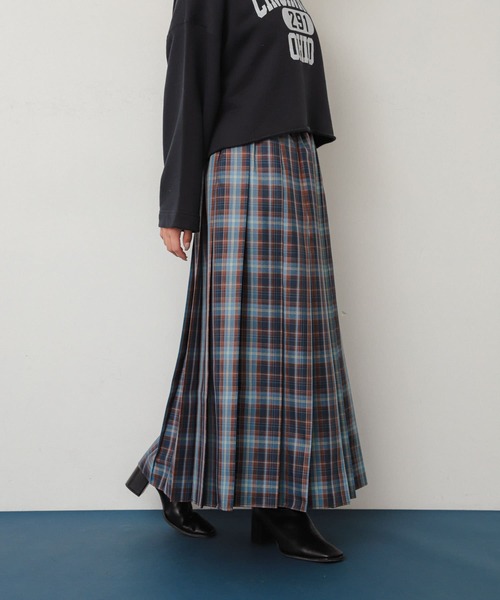 SENSE OF PLACE by URBAN RESEARCH（センスオブプレイスバイアーバンリサーチ）の「チェックプリーツスカート（スカート・レディース・ブルー系その他/グレー系その他/イエロー系その他・ONE）」の18枚目の写真