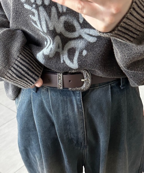 apres jour mignon（アプレジュールミニョン）の「【apresjour mignon×ARIAZ】デザインバックルベルト（ベルト・レディース・ブラック/ダークブラウン・ONESIZE）」の9枚目の写真