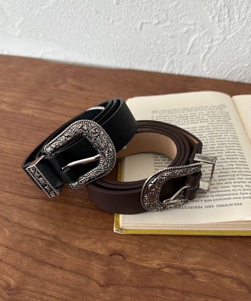 apres jour mignon（アプレジュールミニョン）の「【apresjour mignon×ARIAZ】デザインバックルベルト（ベルト・レディース・ブラック/ダークブラウン・ONESIZE）」の11枚目の写真