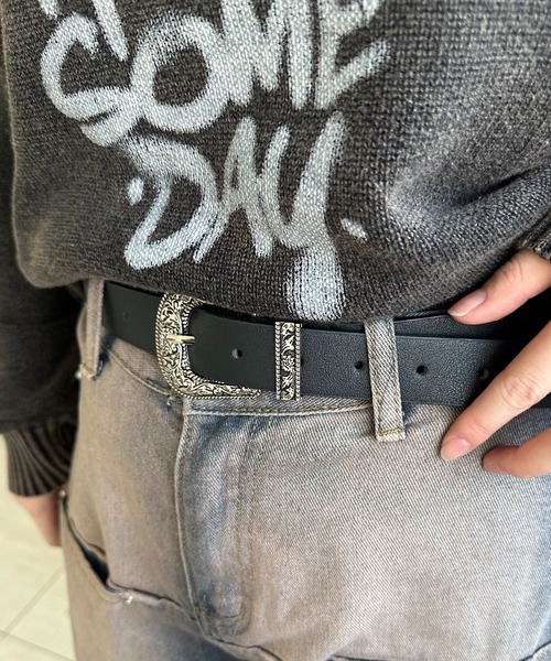 apres jour mignon（アプレジュールミニョン）の「【apresjour mignon×ARIAZ】デザインバックルベルト（ベルト・レディース・ブラック/ダークブラウン・ONESIZE）」の5枚目の写真