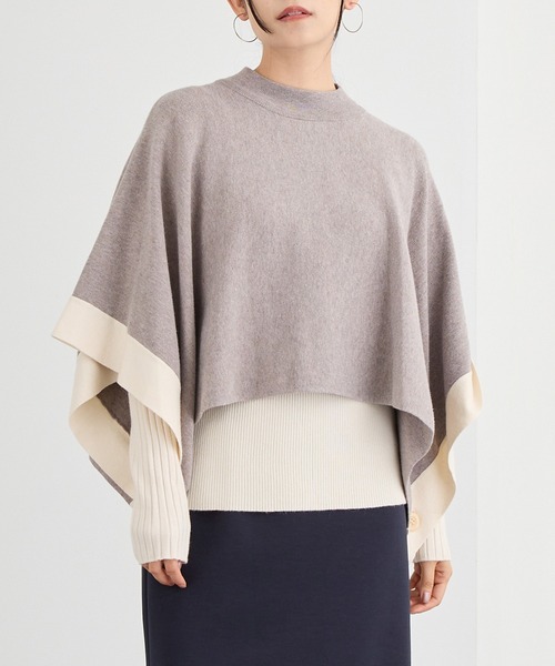 NICOLE white（ニコルホワイト）の「アンサンブルニット／スヌードポンチョ×クルーネックプルオーバー（アンサンブル・レディース・ブラック/グリーン/その他2/その他1/イエロー/ライトグリーン/その他3/サックスブルー・FREE）」の6枚目の写真