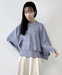 NICOLE white(ニコルホワイト)のアンサンブルニット/スヌードポンチョ×クルーネックプルオーバー(アンサンブル)