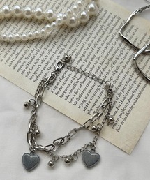 ラリマー♡ハート♡ブレスレット♡ お月様チャーム付き✨シルバー925 再販】シルバー925 S鈴チャームブレスレット ブレスレット