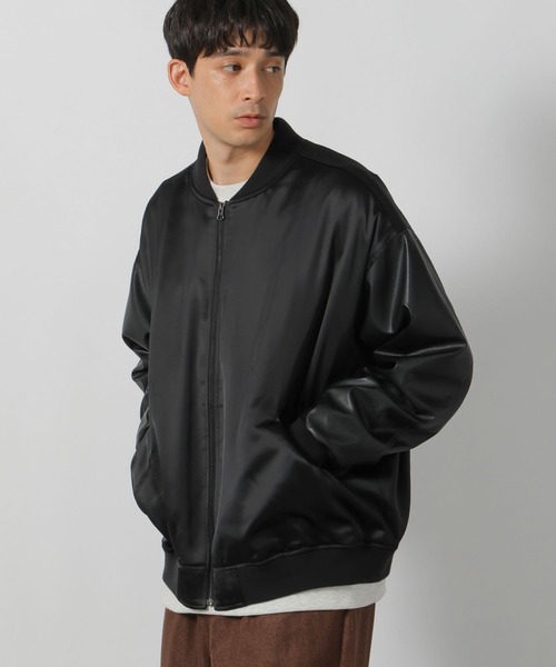 LAKOLE(ラコレ)の「PUレザー切替スカジャン / 147314(ブルゾン・メンズ・グレー/オリーブ/ブラック・MEDIUM/LARGE)」の8枚目の写真
