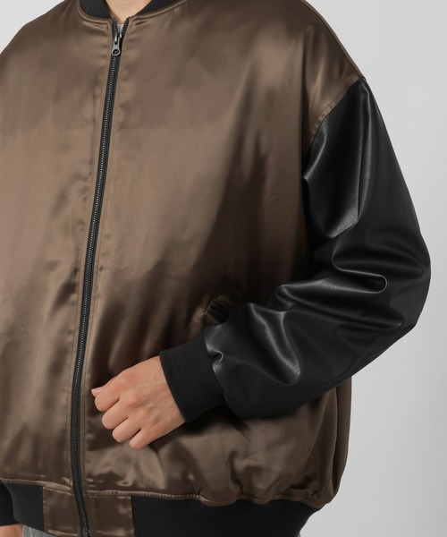 LAKOLE（ラコレ）の「PUレザー切替スカジャン / 147314（ブルゾン