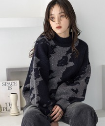 RAGEBLUE | ニュアンス柄/ラメスパンコールニット(ニット/セーター)