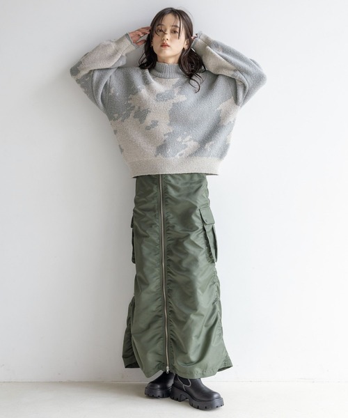 RAGEBLUE（レイジブルー）の「ニュアンス柄/ラメスパンコールニット（ニット/セーター・レディース・グレー系/ブラック系/ブラウン系・FREE）」の4枚目の写真