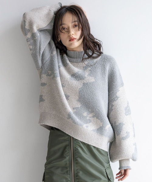 RAGEBLUE（レイジブルー）の「ニュアンス柄/ラメスパンコールニット（ニット/セーター・レディース・グレー系/ブラック系/ブラウン系・FREE）」の10枚目の写真