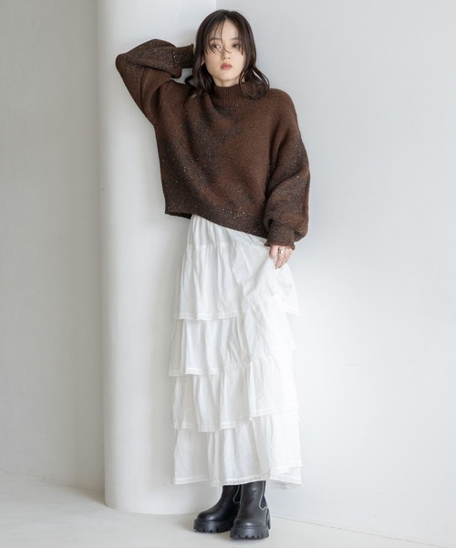 RAGEBLUE（レイジブルー）の「ニュアンス柄/ラメスパンコールニット（ニット/セーター・レディース・グレー系/ブラック系/ブラウン系・FREE）」の19枚目の写真