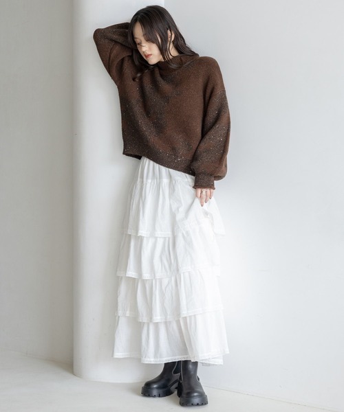 RAGEBLUE（レイジブルー）の「ニュアンス柄/ラメスパンコールニット（ニット/セーター・レディース・グレー系/ブラック系/ブラウン系・FREE）」の21枚目の写真