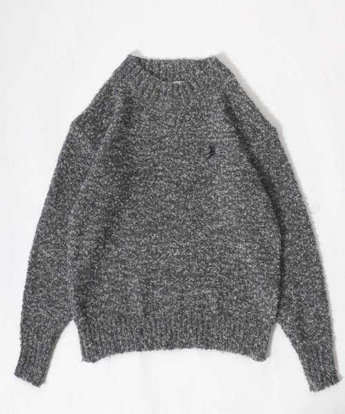 U.S. POLO ASSN.（ユーエスポロアッスン）の「U.S. POLO ASSN.（ユーエスポロアッスン）ワンポイントロゴ刺繍 ブークレニット モックネックプルオーバーセーター レディース（ニット/セーター・レディース・ピンク/サックスブルー/ベージュ/カーキ・M/L）」の3枚目の写真