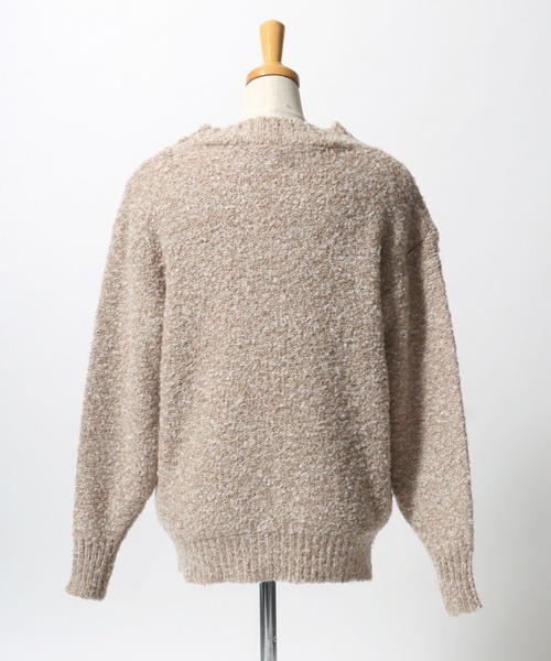 U.S. POLO ASSN.（ユーエスポロアッスン）の「U.S. POLO ASSN.（ユーエスポロアッスン）ワンポイントロゴ刺繍 ブークレニット モックネックプルオーバーセーター レディース（ニット/セーター・レディース・ピンク/サックスブルー/ベージュ/カーキ・M/L）」の18枚目の写真