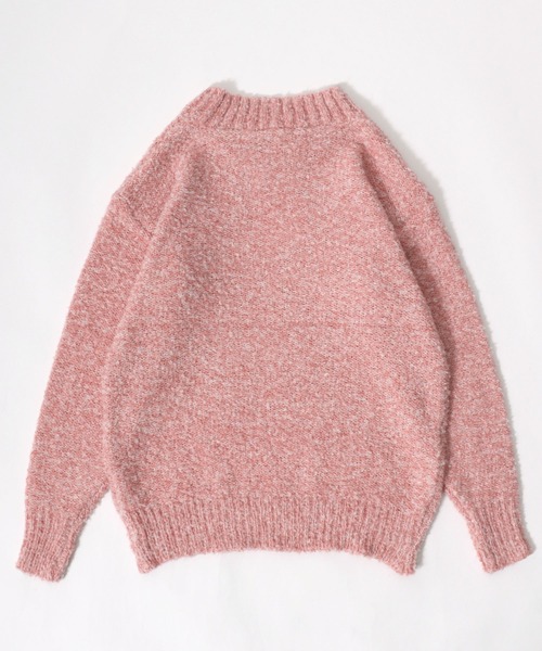 U.S. POLO ASSN.（ユーエスポロアッスン）の「U.S. POLO ASSN.（ユーエスポロアッスン）ワンポイントロゴ刺繍 ブークレニット モックネックプルオーバーセーター レディース（ニット/セーター・レディース・ピンク/サックスブルー/ベージュ/カーキ・M/L）」の8枚目の写真