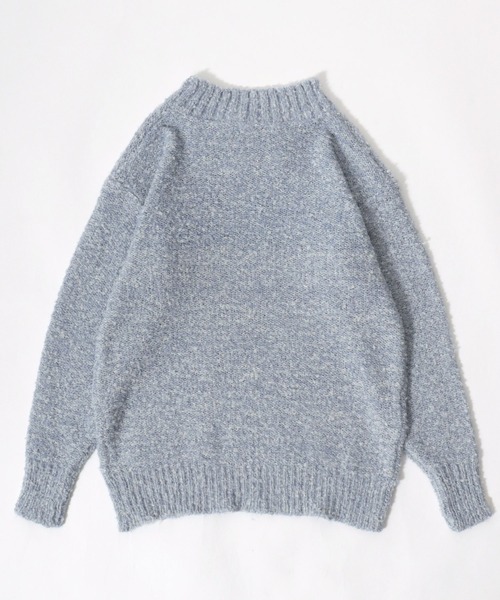 U.S. POLO ASSN.（ユーエスポロアッスン）の「U.S. POLO ASSN.（ユーエスポロアッスン）ワンポイントロゴ刺繍 ブークレニット モックネックプルオーバーセーター レディース（ニット/セーター・レディース・ピンク/サックスブルー/ベージュ/カーキ・M/L）」の7枚目の写真