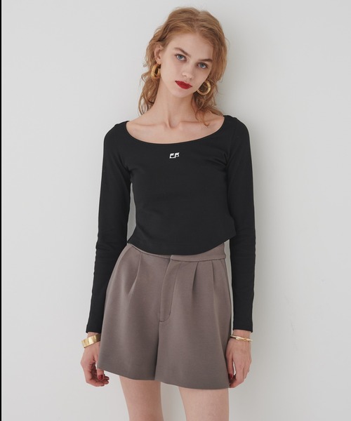 Soir,5 COCOTTE PARIS(ソワールイブニングココットパリ)の「タックショートパンツ(その他パンツ・レディース・グレー/ブラック・SMALL/MEDIUM)」の1枚目の写真