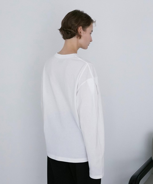 セール】【LA PEAU DE GEM】スリーブタックロングスリーブT（Tシャツ