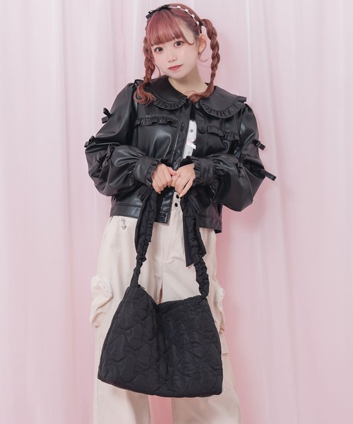 Honey Cinnamon（ハニーシナモン）の「リボンキルトショルダーバッグ（ショルダーバッグ・レディース・ブラック/ピンク・FREE）」の20枚目の写真