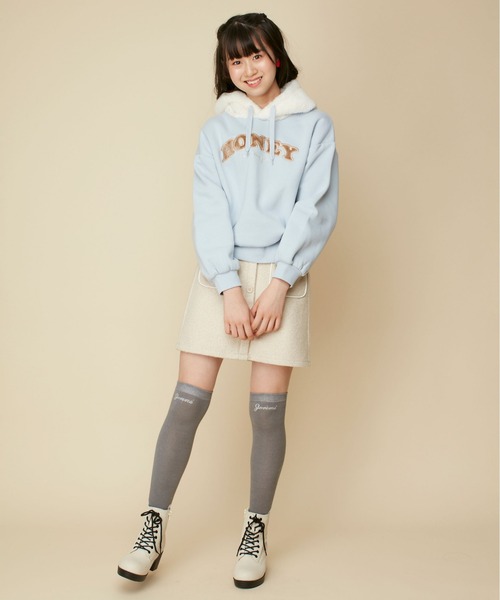 JENNI love（ジェニィラブ）の「【ウエスト調整可】前ボタンポケットスカート（スカート・キッズ・チャコールグレー/アイボリー/ブラウン・160cm/150cm/140cm/130cm）」の5枚目の写真