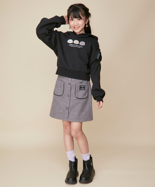 JENNI love（ジェニィラブ）の「【ウエスト調整可】前ボタンポケットスカート（スカート・キッズ・チャコールグレー/アイボリー/ブラウン・160cm/150cm/140cm/130cm）」の14枚目の写真