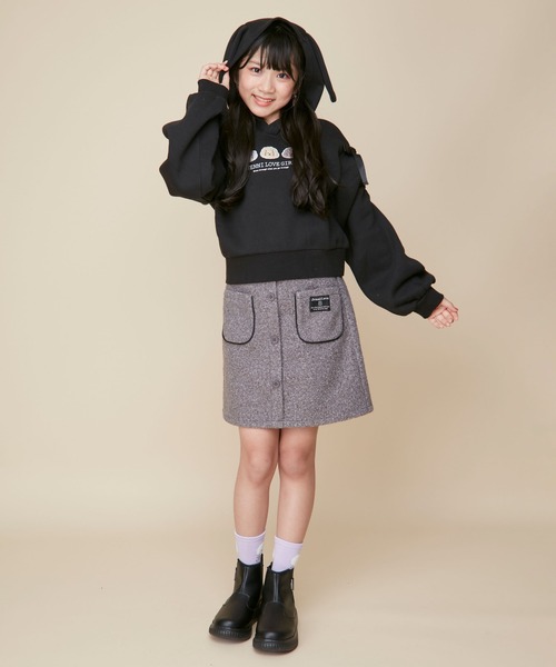 JENNI love（ジェニィラブ）の「【ウエスト調整可】前ボタンポケットスカート（スカート・キッズ・チャコールグレー/アイボリー/ブラウン・160cm/150cm/140cm/130cm）」の15枚目の写真
