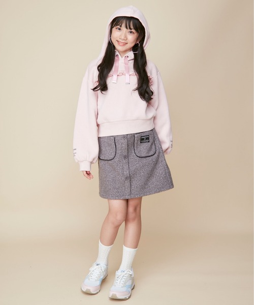 JENNI love（ジェニィラブ）の「【ウエスト調整可】前ボタンポケットスカート（スカート・キッズ・チャコールグレー/アイボリー/ブラウン・160cm/150cm/140cm/130cm）」の16枚目の写真