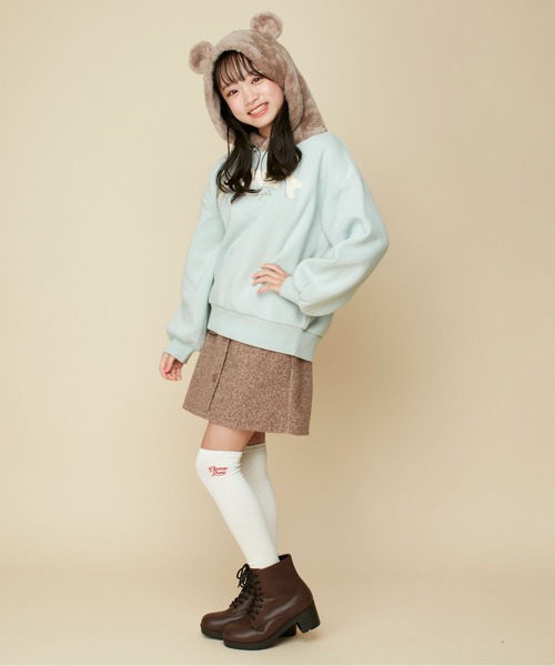 JENNI love（ジェニィラブ）の「【ウエスト調整可】前ボタンポケットスカート（スカート・キッズ・チャコールグレー/アイボリー/ブラウン・160cm/150cm/140cm/130cm）」の18枚目の写真