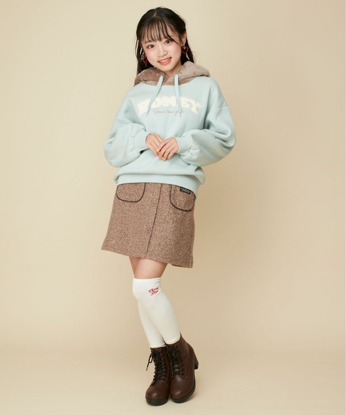 JENNI love（ジェニィラブ）の「【ウエスト調整可】前ボタンポケットスカート（スカート・キッズ・チャコールグレー/アイボリー/ブラウン・160cm/150cm/140cm/130cm）」の19枚目の写真