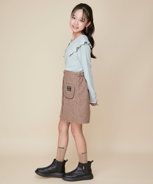 JENNI love（ジェニィラブ）の「【ウエスト調整可】前ボタンポケットスカート（スカート・キッズ・チャコールグレー/アイボリー/ブラウン・160cm/150cm/140cm/130cm）」の22枚目の写真