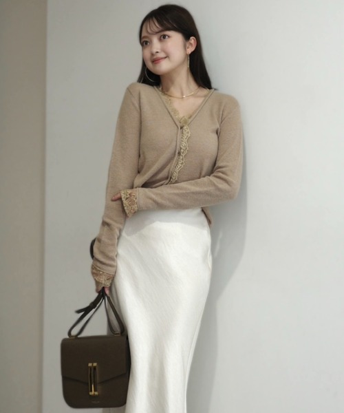 ZOZO限定カラー】アイラッシュレーストリミングニット（ニット