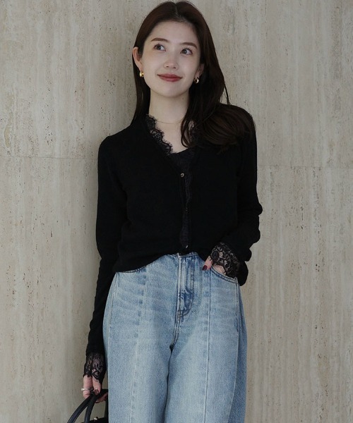 ZOZO限定カラー】アイラッシュレーストリミングニット（ニット