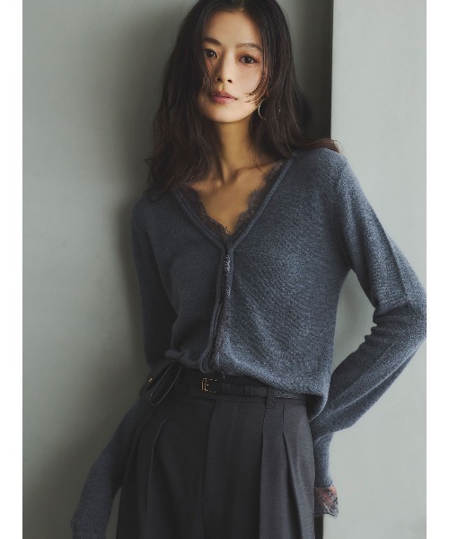 ZOZO限定カラー】アイラッシュレーストリミングニット（ニット