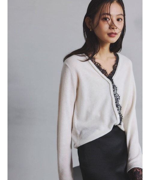 anuans / アイラッシュレーストリミングニット ZOZO限定カラー】アイラッシュレーストリミングニット（ニット