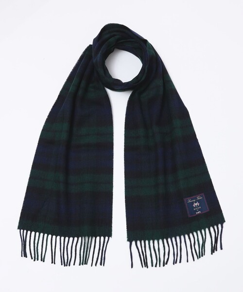 SHIPS（シップス）の「SHIPS: MOON タータン チェック マフラー 24FW（マフラー・メンズ・ベージュ/ネイビー/ホワイト/レッド/グリーン・ONE SIZE）」の4枚目の写真