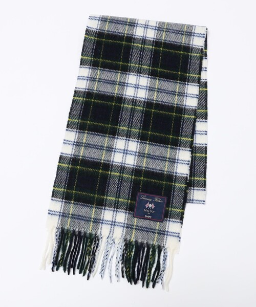SHIPS（シップス）の「SHIPS: MOON タータン チェック マフラー 24FW（マフラー・メンズ・ベージュ/ネイビー/ホワイト/レッド/グリーン・ONE SIZE）」の6枚目の写真