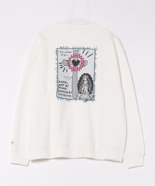 (What it isNt)ART BY MARKGONZALES(ワットイットイズント)の「【(What it isNt)ART BY MARKGONZALES / (ワットイットイズント) アートバイマークゴンザレス】リラックスフィット バックプリント 裏起毛 クルーネックトレーナー ユニセックス(スウェット・メンズ・ピンク系その他2/グリーン系その他2/ホワイト系その他2/ゴールド系その他/ブルー系その他/ホワイト系その他・X-LARGE/LARGE/MEDIUM)」の14枚目の写真