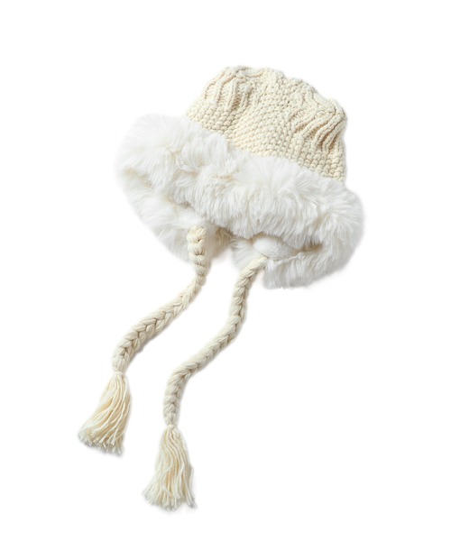 Buyer's Select/畦編みボリューム猫耳バラクラバ（ニットキャップ