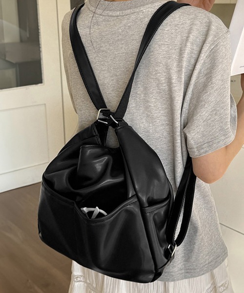Miniministore（ミニミニストア）の「3way ショルダーバッグ リュック 鞄（ショルダーバッグ・レディース・アイボリー/ブラック/ブラウン・FREE）」の4枚目の写真