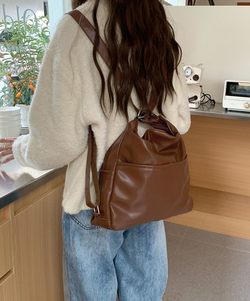 Miniministore（ミニミニストア）の「3way ショルダーバッグ リュック 鞄（ショルダーバッグ・レディース・アイボリー/ブラック/ブラウン・FREE）」の10枚目の写真