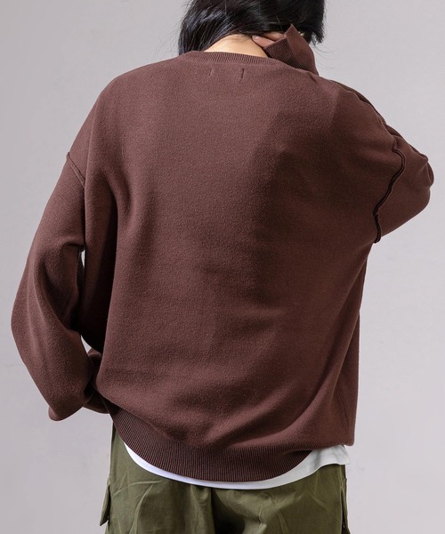 DAY CLOSET(デイ クローゼット)の「レディース 長袖オーバーサイズスウェットライクニット(スウェット・レディース・ライトグレー/グレー/ブラウン/ブラック・FREE)」の19枚目の写真