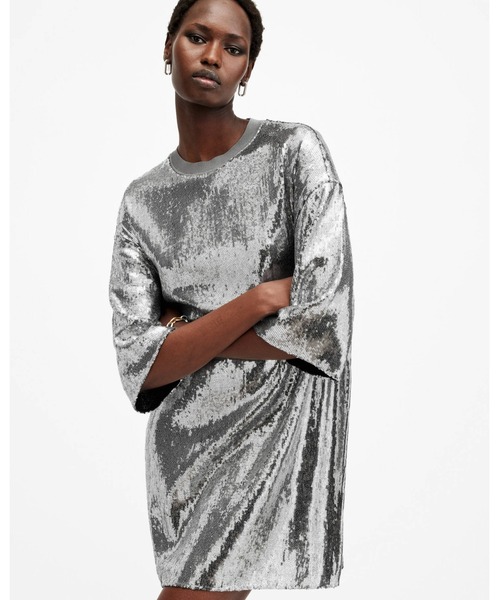 OPAL SEQUIN T-SHIRT MINI LOGO DRESS | OPAL スパンコール T