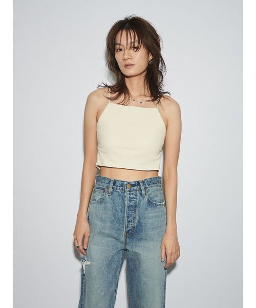 Htage（テージ）の「【Htage】カップ付きデザインインナー（キャミソール・レディース・アイボリー/ブラック・FREE）」の3枚目の写真