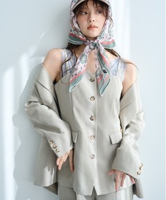 セール】【別注】TICCA / ソリッド リネン ロング ジレ（ベスト