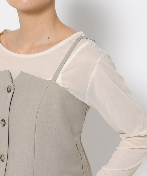 mysty woman（ミスティウーマン）の「セットアップ着用可・フロントボタンビスチェ　291379（その他トップス・レディース・グレー/ネイビー/ベージュ・FREE）」の16枚目の写真