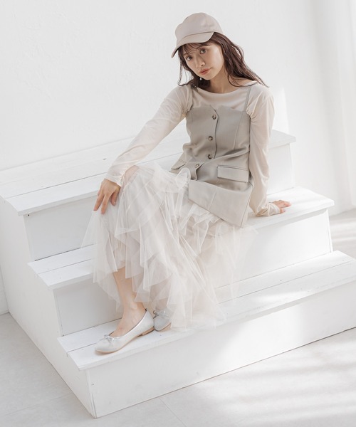 セットアップ着用可・フロントボタンビスチェ 291379（その他トップス）｜mysty woman（ミスティウーマン）